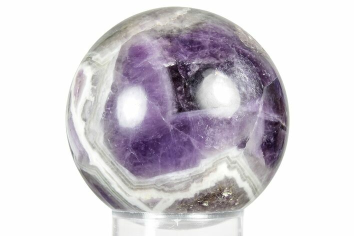 Polished Chevron Amethyst Sphere - India #359817
